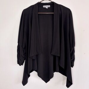 Svetlana Black Draped Open Cardigan - Size 14